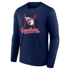 Cleveland Guardians Fastball Long Sleeve T-Shirt - Navy - MLB on Sale