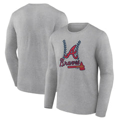 Atlanta Braves Fastball Long Sleeve T-Shirt - Gray - MLB Lifestyle