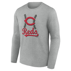 Cincinnati Reds Fastball Long Sleeve T-Shirt - Gray - MLB Sale