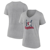 Cleveland Guardians Women's Fastball V-Neck T-Shirt - Gray - MLB Online