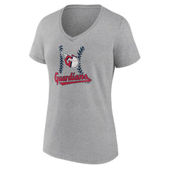 Cleveland Guardians Women's Fastball V-Neck T-Shirt - Gray - MLB Online