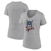 Detroit Tigers Women's Fastball V-Neck T-Shirt - Gray - MLB on Sale
