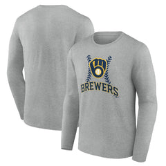 Milwaukee Brewers Fastball Long Sleeve T-Shirt - Gray - MLB Lifestyle