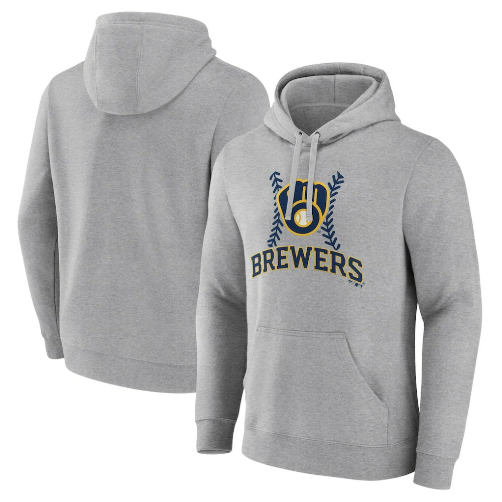 Milwaukee Brewers Fastball Pullover Hoodie - Gray - MLB Lifestyle