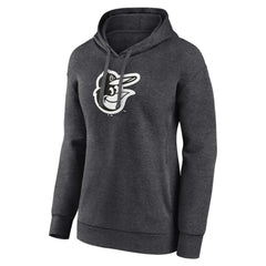 Baltimore Orioles Women's Monochrome Pullover Hoodie - Charcoal - MLB Lifestyle