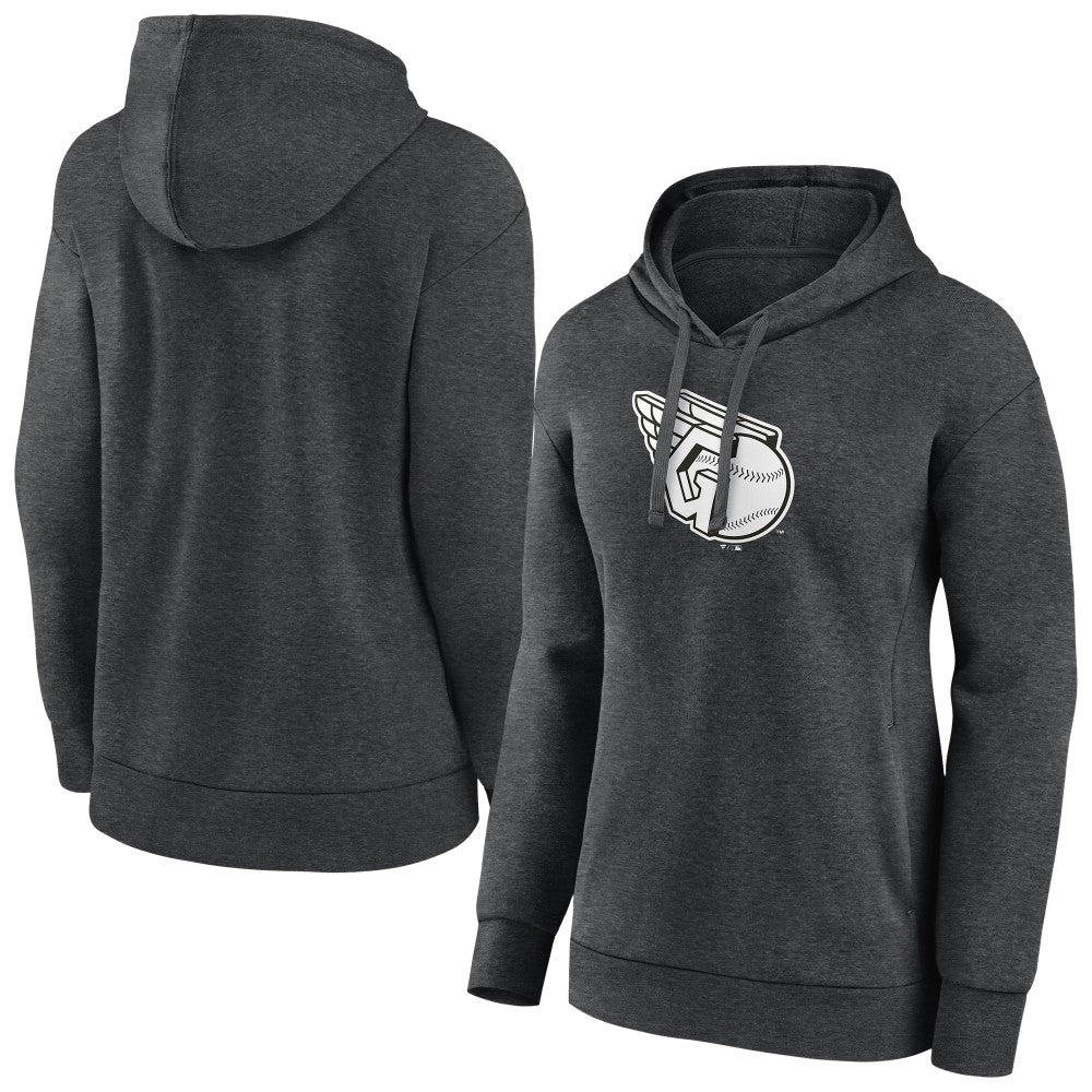 Cleveland Guardians Women's Monochrome Pullover Hoodie - Charcoal - MLB Online