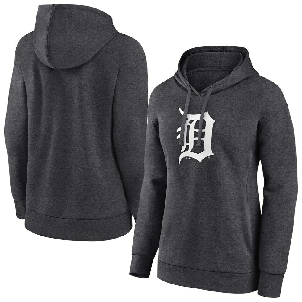 Detroit Tigers Women's Monochrome Pullover Hoodie - Charcoal - MLB Sale