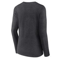 Los Angeles Dodgers Women's Monochrome Long Sleeve V-Neck T-Shirt - Charcoal - MLB Discount