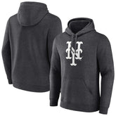 New York Mets Monochrome Pullover Hoodie - Charcoal - MLB Discount