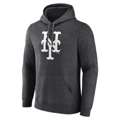 New York Mets Monochrome Pullover Hoodie - Charcoal - MLB Discount