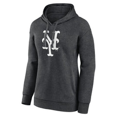 New York Mets Women's Monochrome Pullover Hoodie - Charcoal - MLB Online