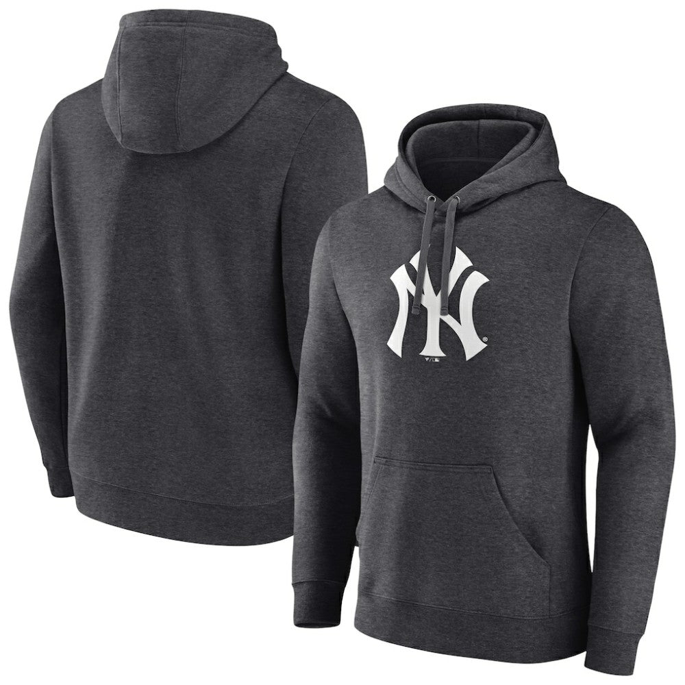 New York Yankees Monochrome Pullover Hoodie - Charcoal - MLB Lifestyle
