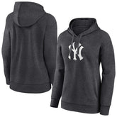 New York Yankees Women's Monochrome Pullover Hoodie - Charcoal - MLB Discount