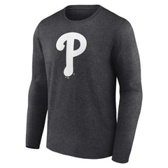 Philadelphia Phillies Monochrome Long Sleeve T-Shirt - Charcoal - MLB Lifestyle