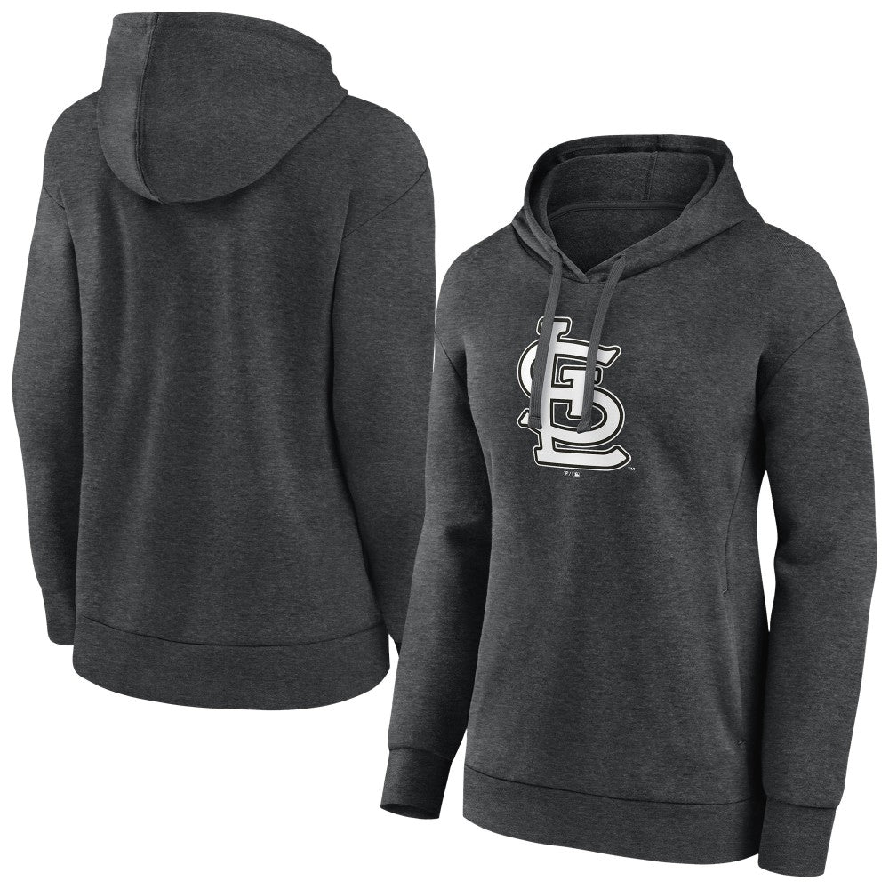 St. Louis Cardinals Women's Monochrome Pullover Hoodie - Charcoal - MLB Discount