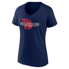 Cleveland Guardians Women's Stellar V-Neck T-Shirt - Navy - MLB Sale