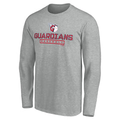 Cleveland Guardians Evanston Stencil Long Sleeve T-Shirt - Gray - MLB Lifestyle