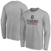 Detroit Tigers Evanston Stencil Long Sleeve T-Shirt - Gray - MLB Online