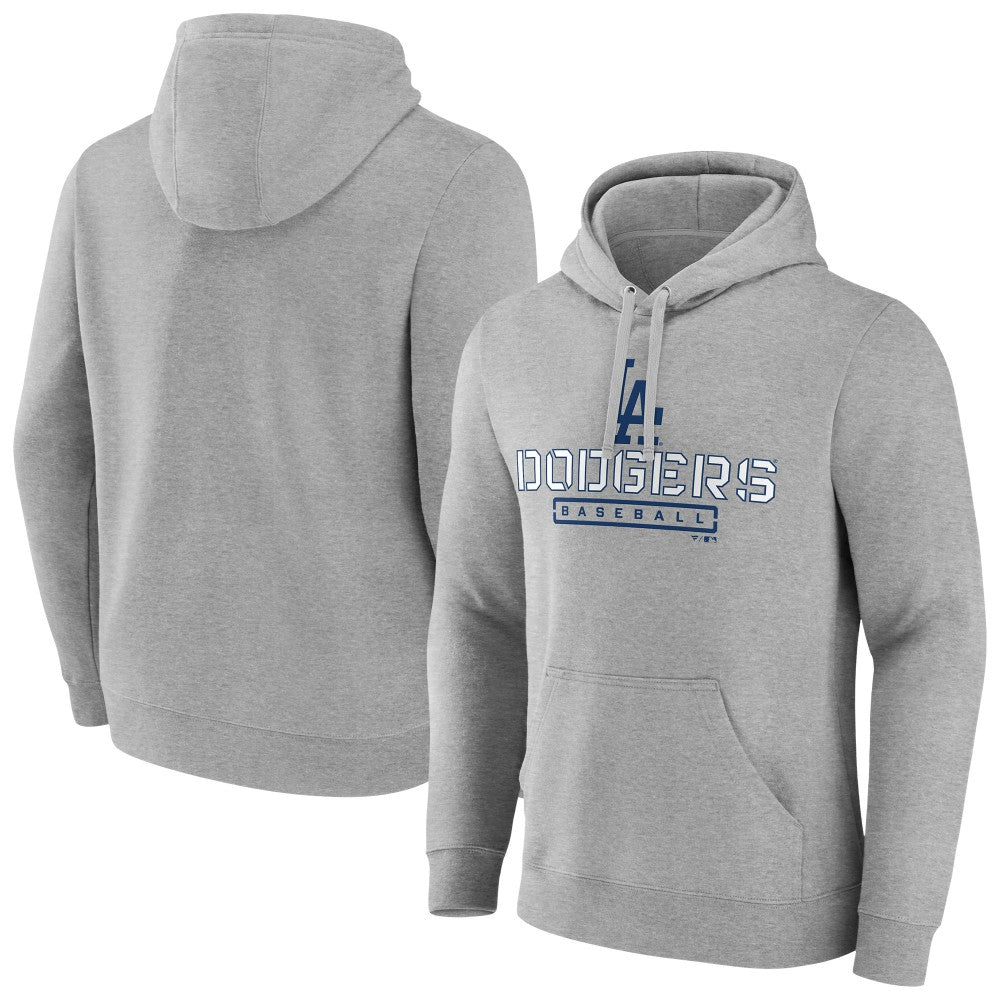 Los Angeles Dodgers Evanston Stencil Pullover Hoodie - Gray - MLB Lifestyle