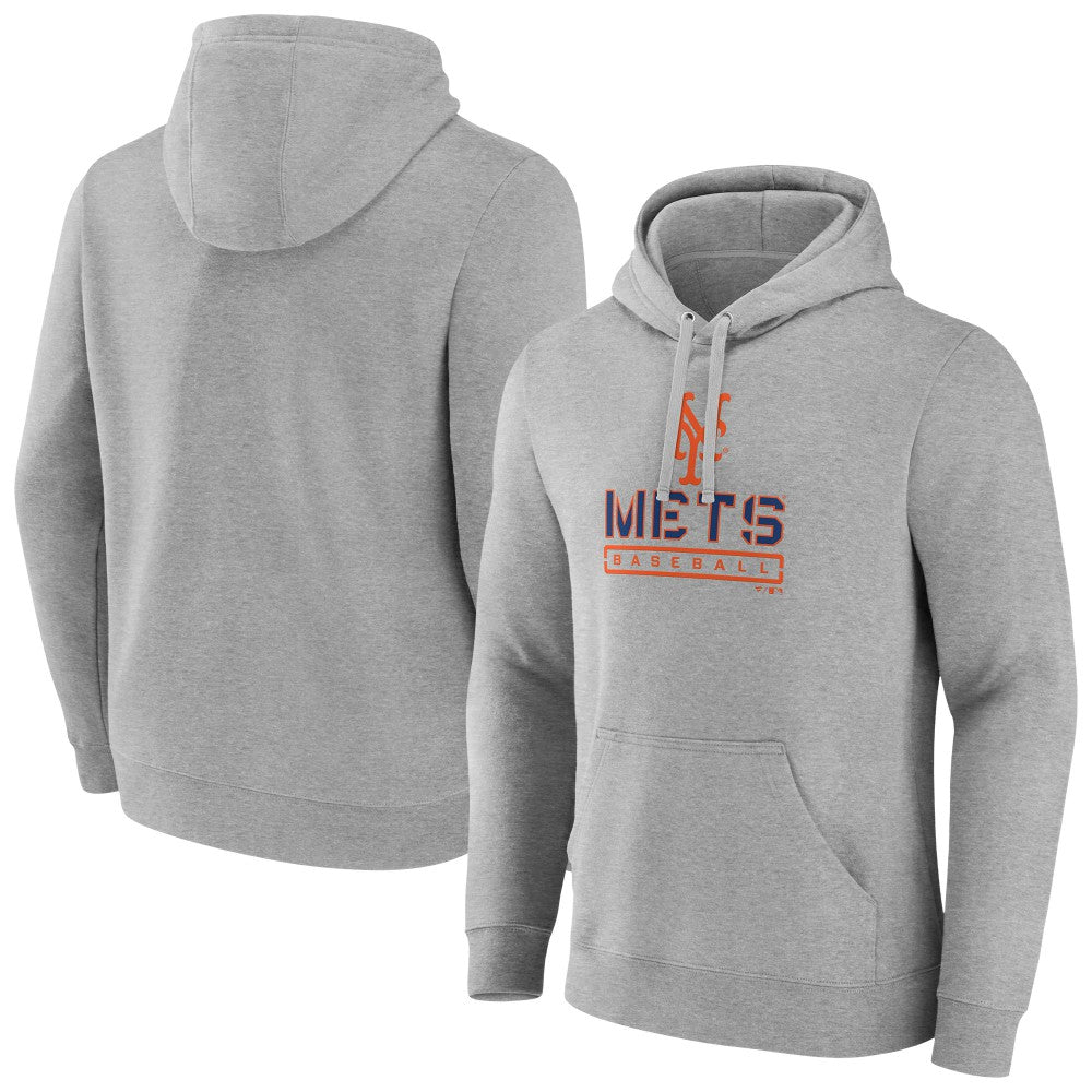 New York Mets Evanston Stencil Pullover Hoodie - Gray - MLB on Sale