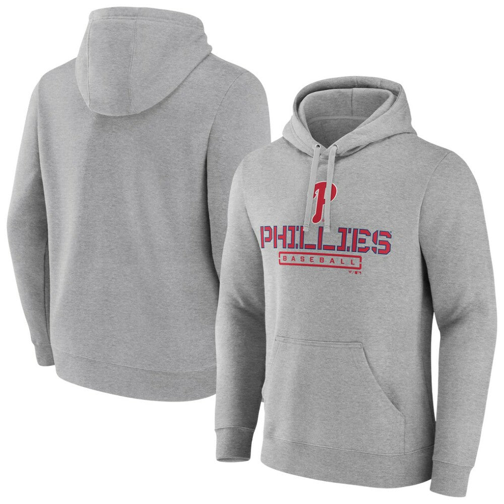 Philadelphia Phillies Evanston Stencil Pullover Hoodie - Gray - MLB on Sale