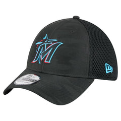 Miami Marlins New Era Subtle Camo 39THIRTY Flex Hat - Black - New Era Online