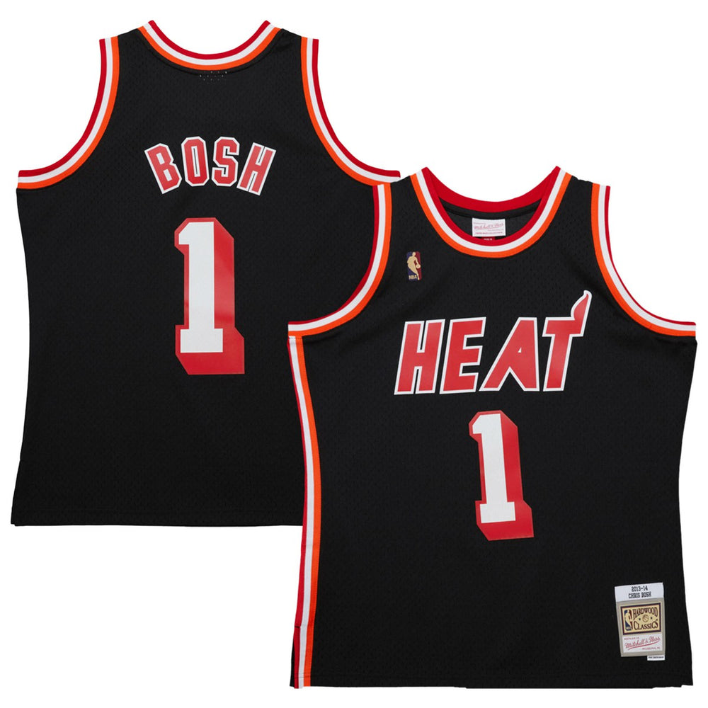 Chris Bosh Miami Heat 2013/14 Hardwood Classics Swingman Jersey Black | Mitchell & Ness