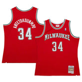 Giannis Antetokounmpo Milwaukee Bucks 2014/15 Hardwood Classics Swingman Jersey Red | Mitchell & Ness US