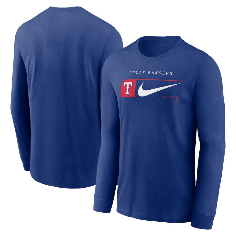 Texas Rangers Nike Local Logo Swoosh Lockup Long Sleeve T-Shirt - Royal - Nike Sale