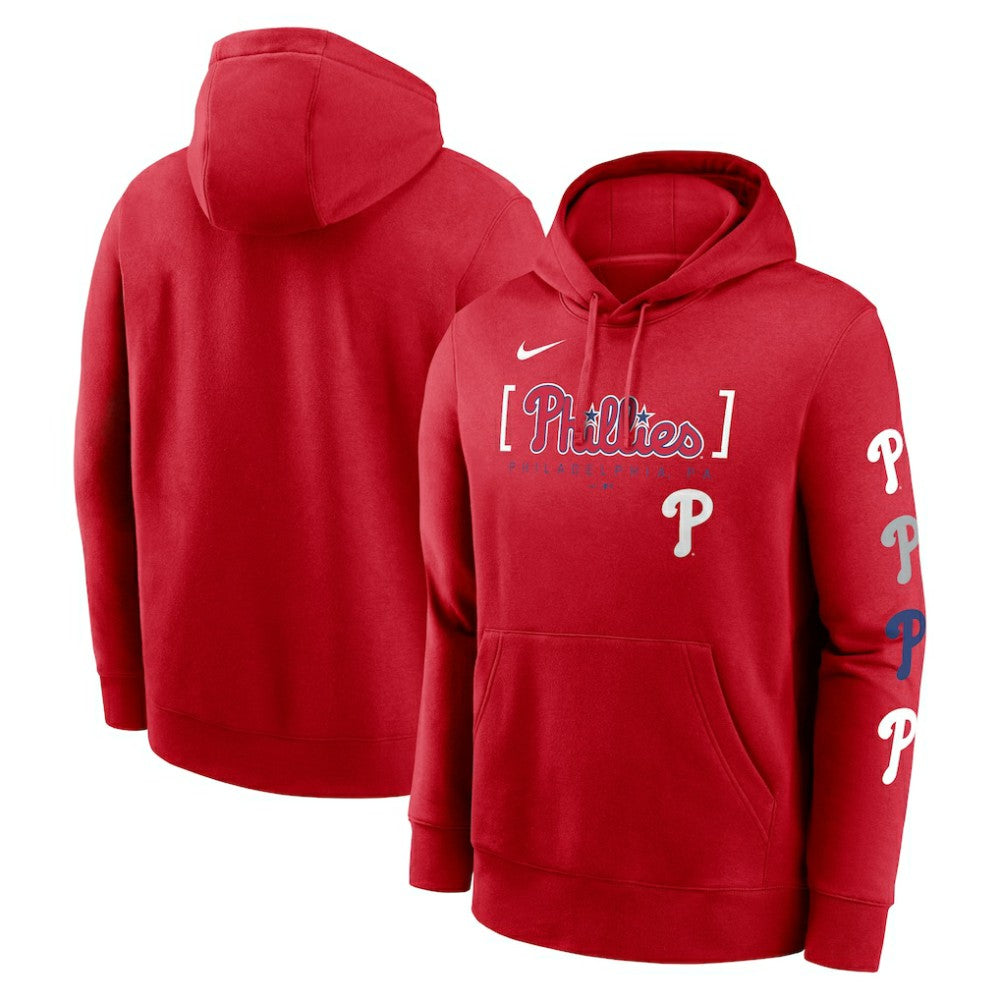 Philadelphia Phillies Nike Club Stack Pullover Hoodie - Red - Nike Discount