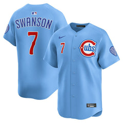Dansby Swanson Chicago Cubs Nike 2nd Alternate Limited Player Jersey - Baby Blue - Nike Online