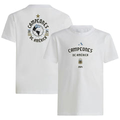 Argentina National Team Youth 2024 Copa America Champions T-Shirt White - Adidas for sale