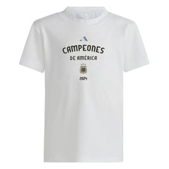 Argentina National Team Youth 2024 Copa America Champions T-Shirt White - Adidas for sale