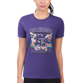 Colorado Rockies G-III 4Her by Carl Banks Women's Super-Slim Fit Lightweight Flowers Graphic T-Shirt - Purple - MLB on Sale