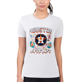 Houston Astros G-III 4Her by Carl Banks Women's Super-Slim Fit Lightweight Flowers Graphic T-Shirt - White - MLB Sale