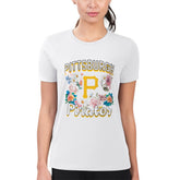 Pittsburgh Pirates G-III 4Her by Carl Banks Women's Super-Slim Fit Lightweight Flowers Graphic T-Shirt - White - MLB Discount