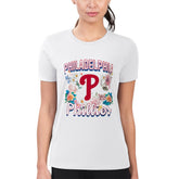 Philadelphia Phillies G-III 4Her by Carl Banks Women's Super-Slim Fit Lightweight Flowers Graphic T-Shirt - White - MLB Online