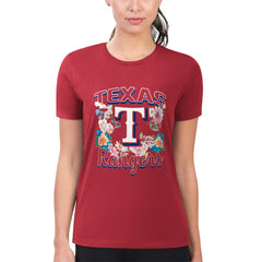 Texas Rangers G-III 4Her by Carl Banks Women's Super-Slim Fit Lightweight Flowers Graphic T-Shirt - Red - MLB Online