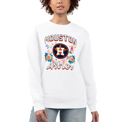 Houston Astros G-III 4Her by Carl Banks Women's Flowers Graphic Pullover Sweatshirt - White - MLB on Sale