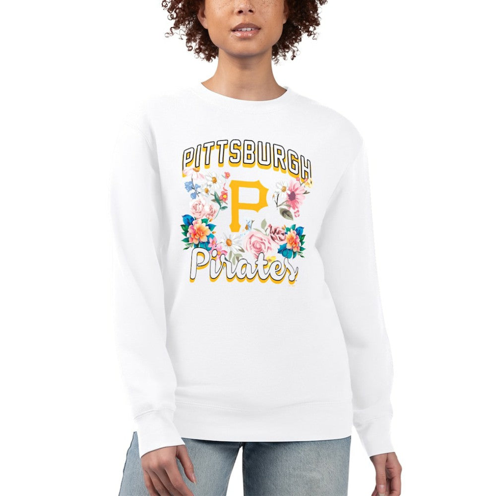 Pittsburgh Pirates G-III 4Her by Carl Banks Women's Flowers Graphic Pullover Sweatshirt - White - MLB Discount
