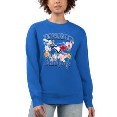 Toronto Blue Jays G-III 4Her by Carl Banks Women's Flowers Graphic Pullover Sweatshirt - Royal - MLB on Sale