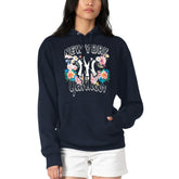 New York Yankees G-III 4Her by Carl Banks Women's Flowers Graphic Pullover Hoodie - Navy - MLB Lifestyle