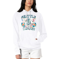 Seattle Mariners G-III 4Her by Carl Banks Women's Flowers Graphic Pullover Hoodie - White - MLB Sale