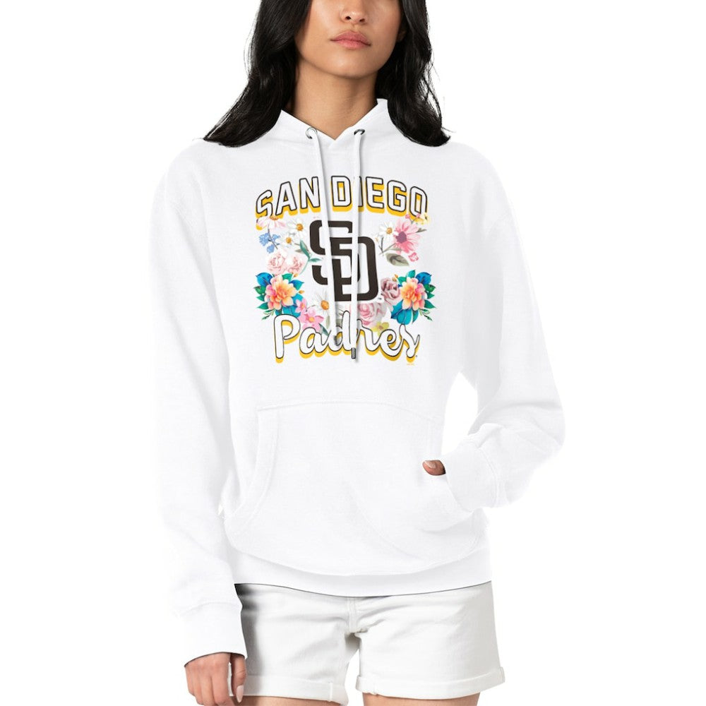 San Diego Padres G-III 4Her by Carl Banks Women's Flowers Graphic Pullover Hoodie - White - MLB on Sale