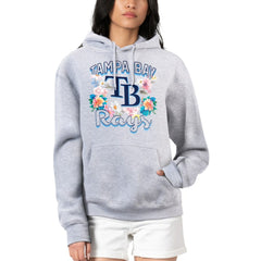 Tampa Bay Rays G-III 4Her by Carl Banks Women's Flowers Graphic Pullover Hoodie - Heather Gray - MLB Sale