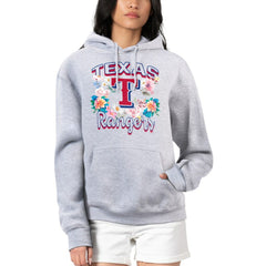 Texas Rangers G-III 4Her by Carl Banks Women's Flowers Graphic Pullover Hoodie - Heather Gray - MLB Sale