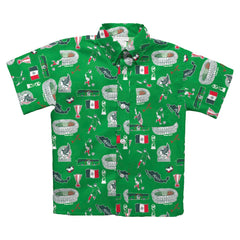Mexico National Team Vive La Fete Youth Impressions Artwork Button-Up Shirt Green