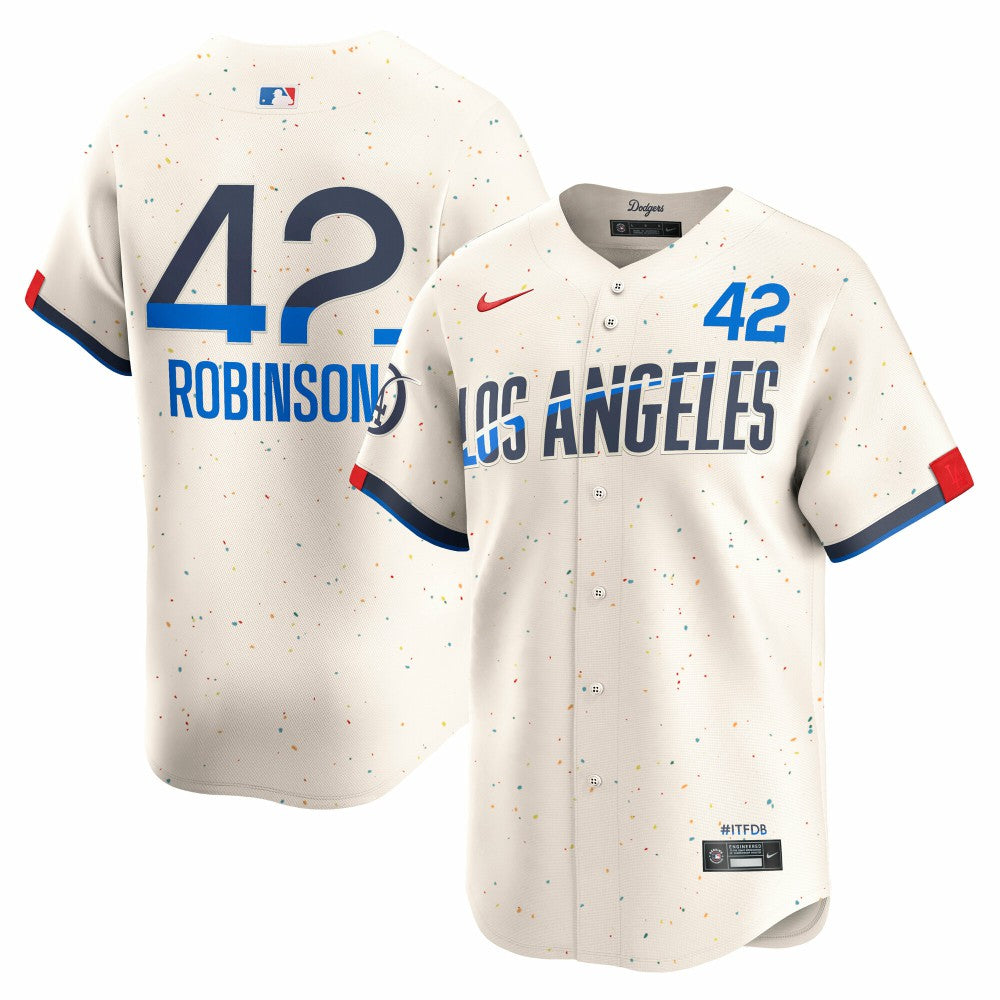 Jackie Robinson Los Angeles Dodgers Nike City Connect Limited Player Jersey - Cream - Nike Lifestyle