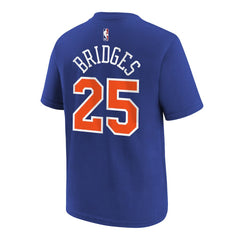 Mikal Bridges New York Knicks Youth Icon Name & Number T-Shirt Blue | Nike