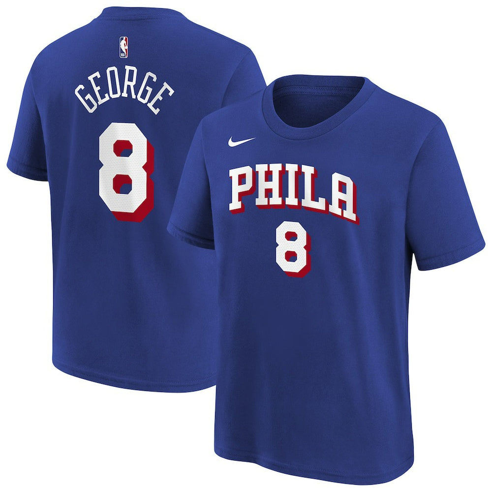 Paul George Philadelphia 76ers Youth Icon Name & Number T-Shirt Royal | Nike outlet